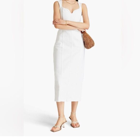Mara Hoffman Indya Denim Midi Denim Dress White Size 6 MSRP $525 - Picture 8 of 9